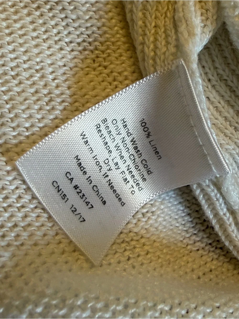 Talbots White 100% Linen Open-Front Cardigan